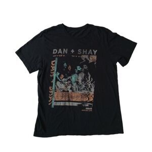 Dan + Shay Black Crew Neck  Summer 2019 Tour Graphic Print Unisex Band T-Shirt